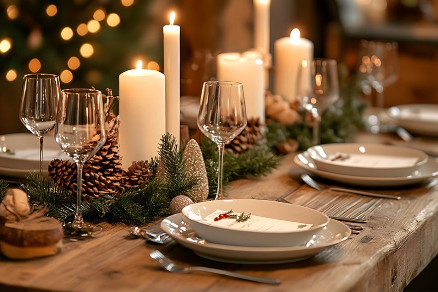 Foto: Weihnachtlich gedeckter Tisch